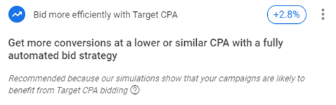 Bid more efficiently with target CPA optimization score reccomendation