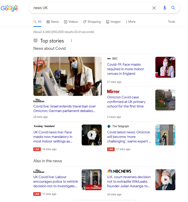 Google Top Stories Example