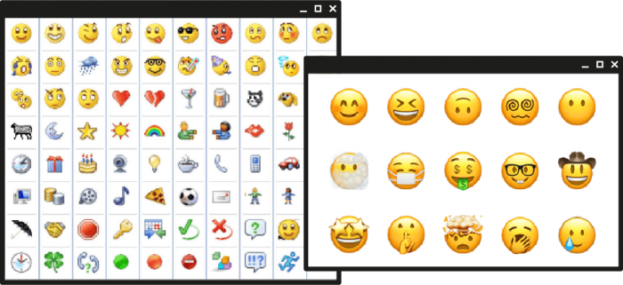 MSN Emojis and Apple Emojis