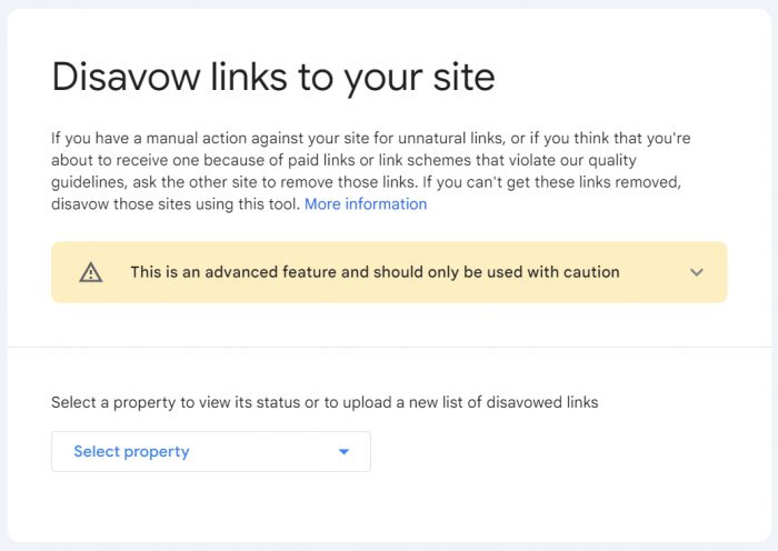 Google's Disavow Tool for backlinks